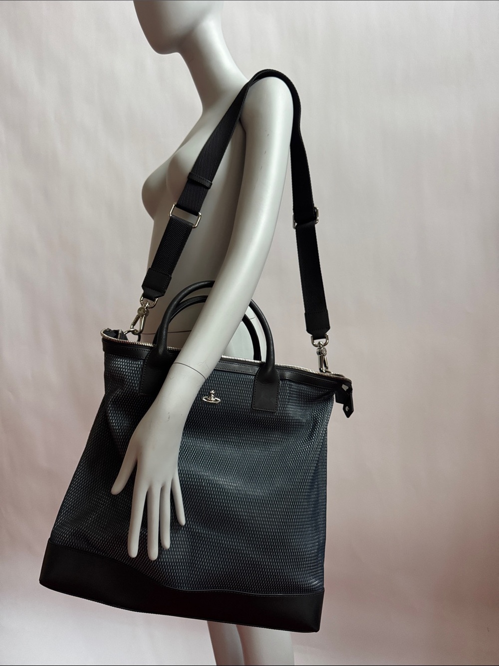 Vivienne Westwood SS2015 shopper bag Wimbledon blue/blk NWT